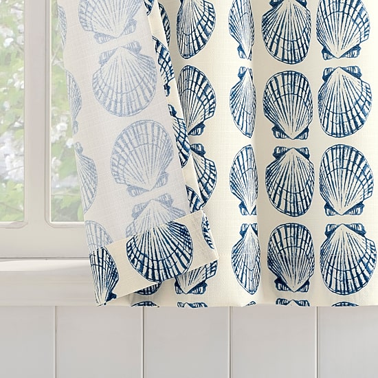 No 918 Sandbar Tonal Seashell Print 2-pc. Rod Pocket Window Tier