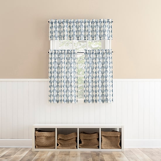 No 918 Sandbar Tonal Seashell Print 2-pc. Rod Pocket Window Tier