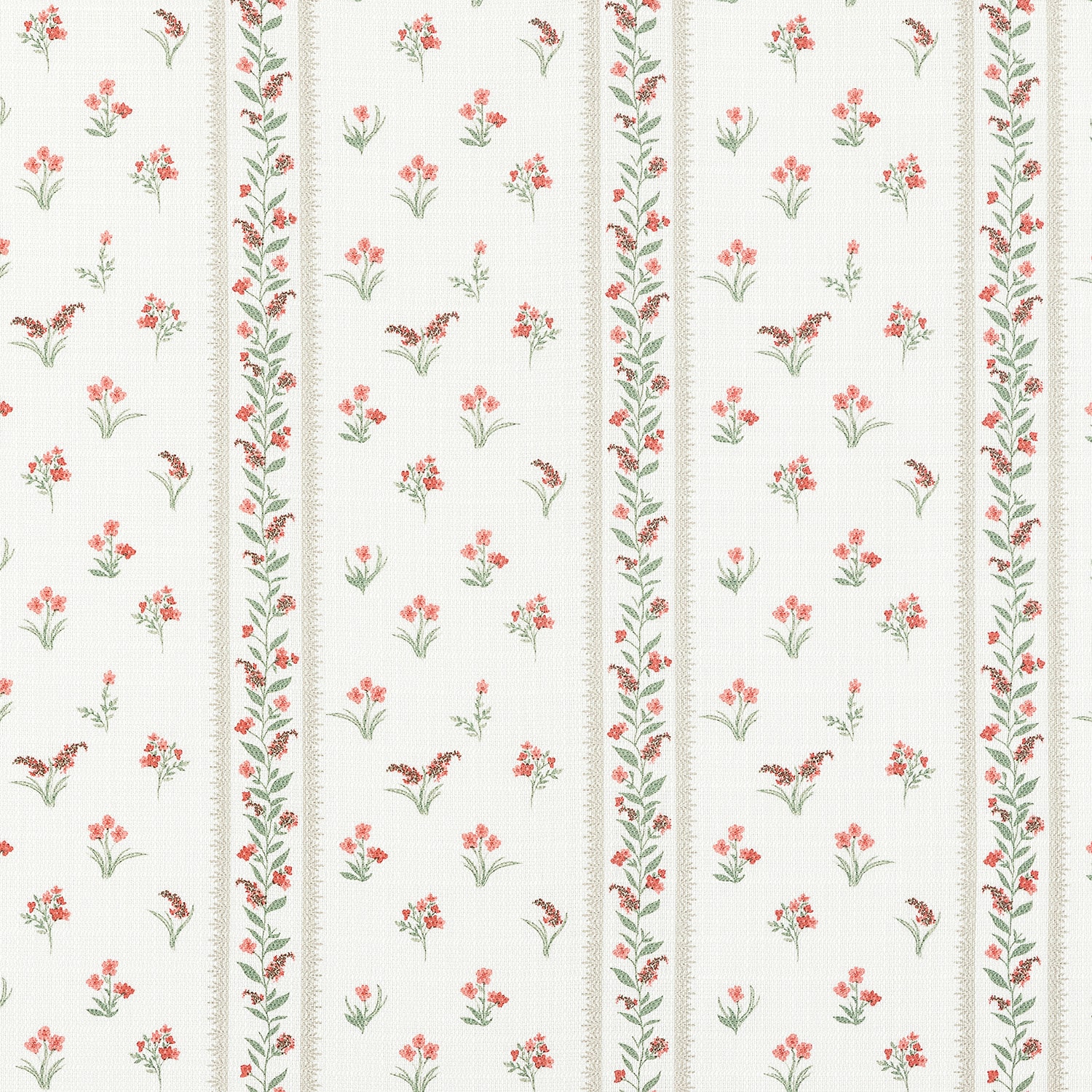 No 918 Riverwood Ditsy Floral Stripe Rod Pocket Tailored Valance