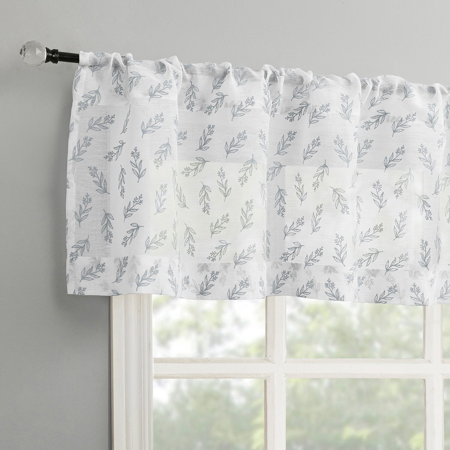 No 918 Hawthorne Floral Leaf Rod Pocket Tailored Valance