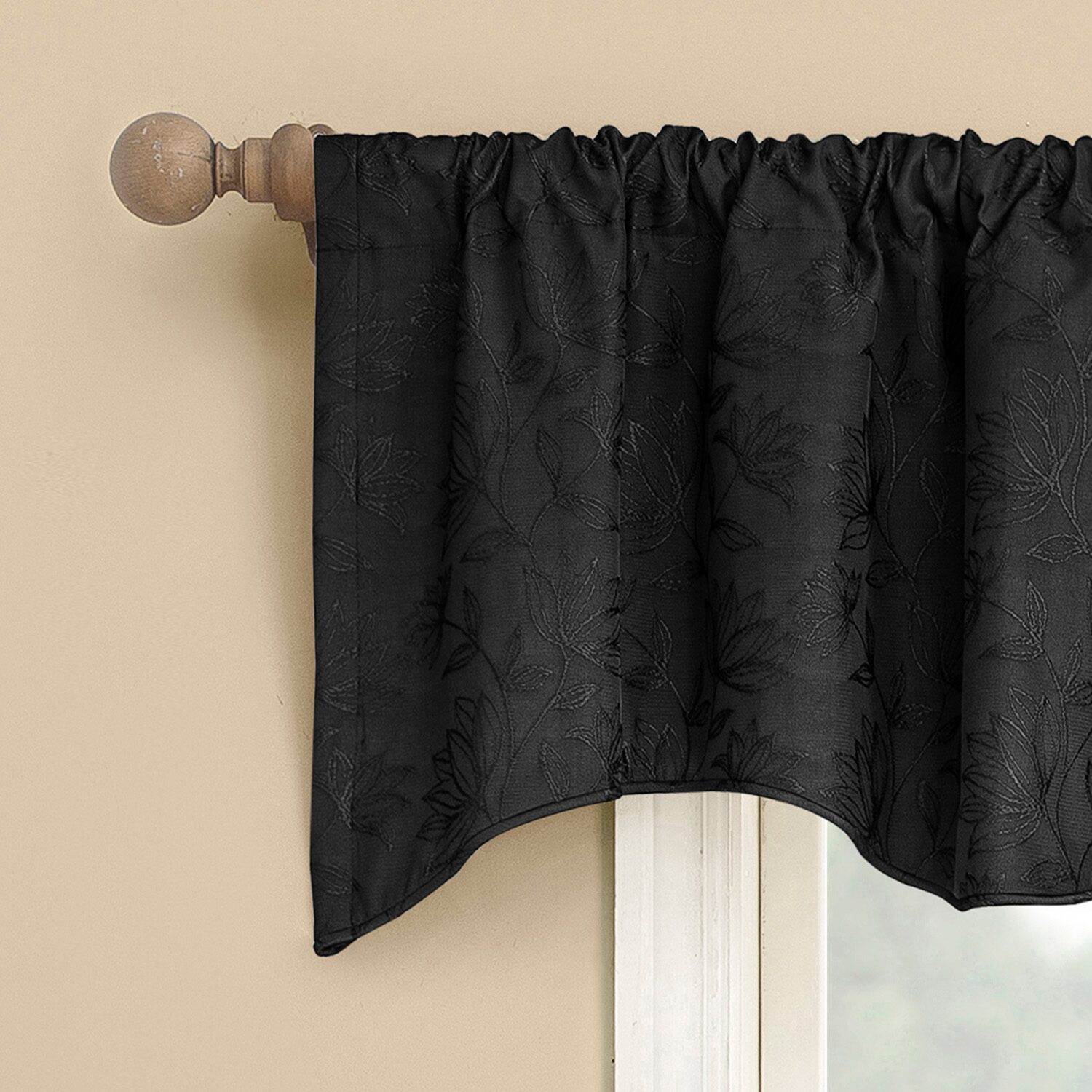 Sun Zero Bronte Floral Rod Pocket Tailored Valance