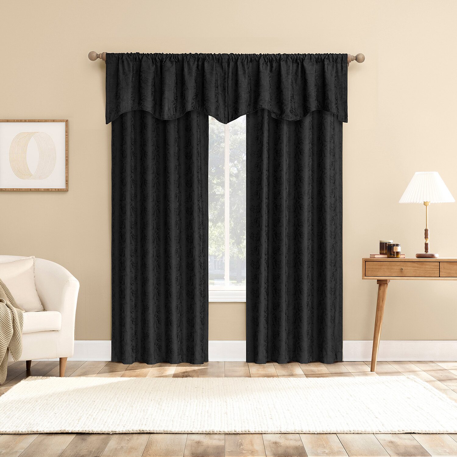 Sun Zero Bronte Floral Rod Pocket Tailored Valance
