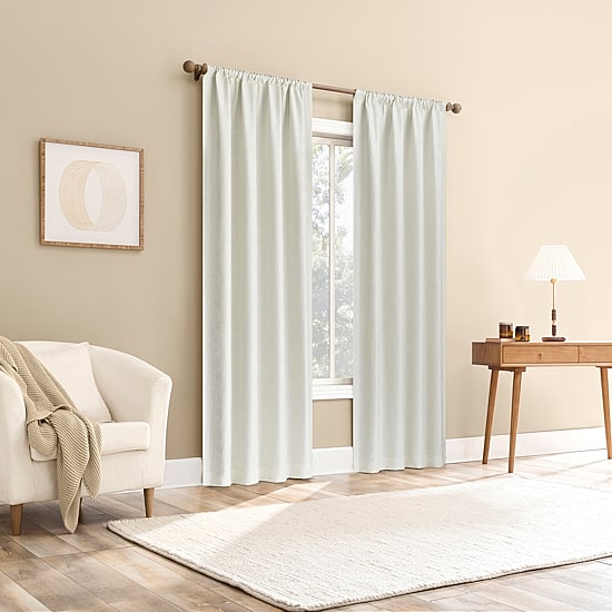 Sun Zero Bronte Floral Rod Pocket Light-Filtering Single Curtain Panel