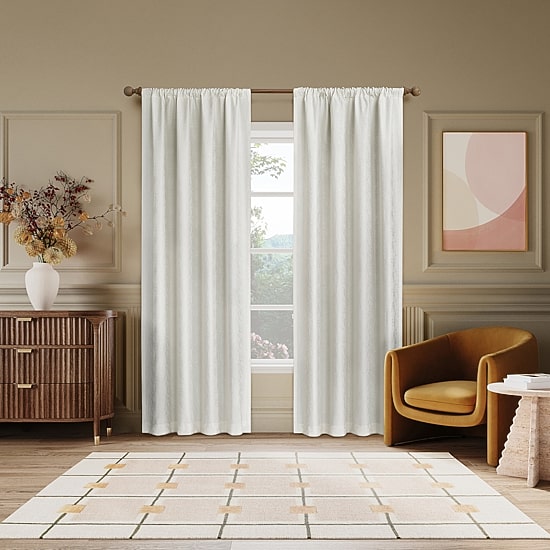Sun Zero Bronte Floral Rod Pocket Light-Filtering Single Curtain Panel