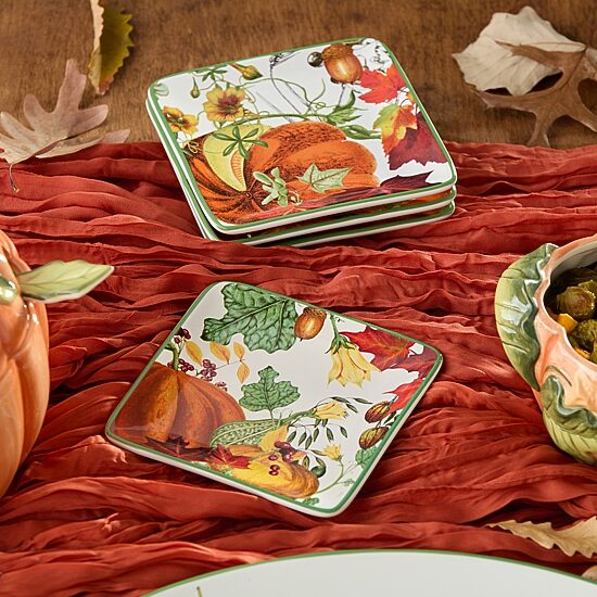 Certified International Harvest Fields 4-pc. Ceramic Appetizer Plate