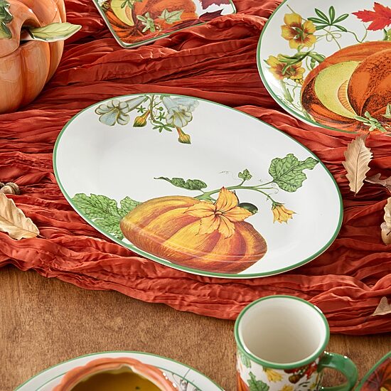 Certified International Harvest Fields Ceramic Serving Platter