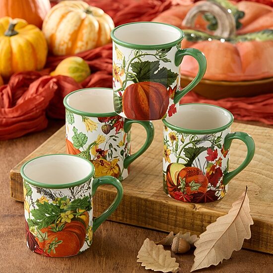 Certified International Harvest Fields 4-pc. Holiday Coffee Mug