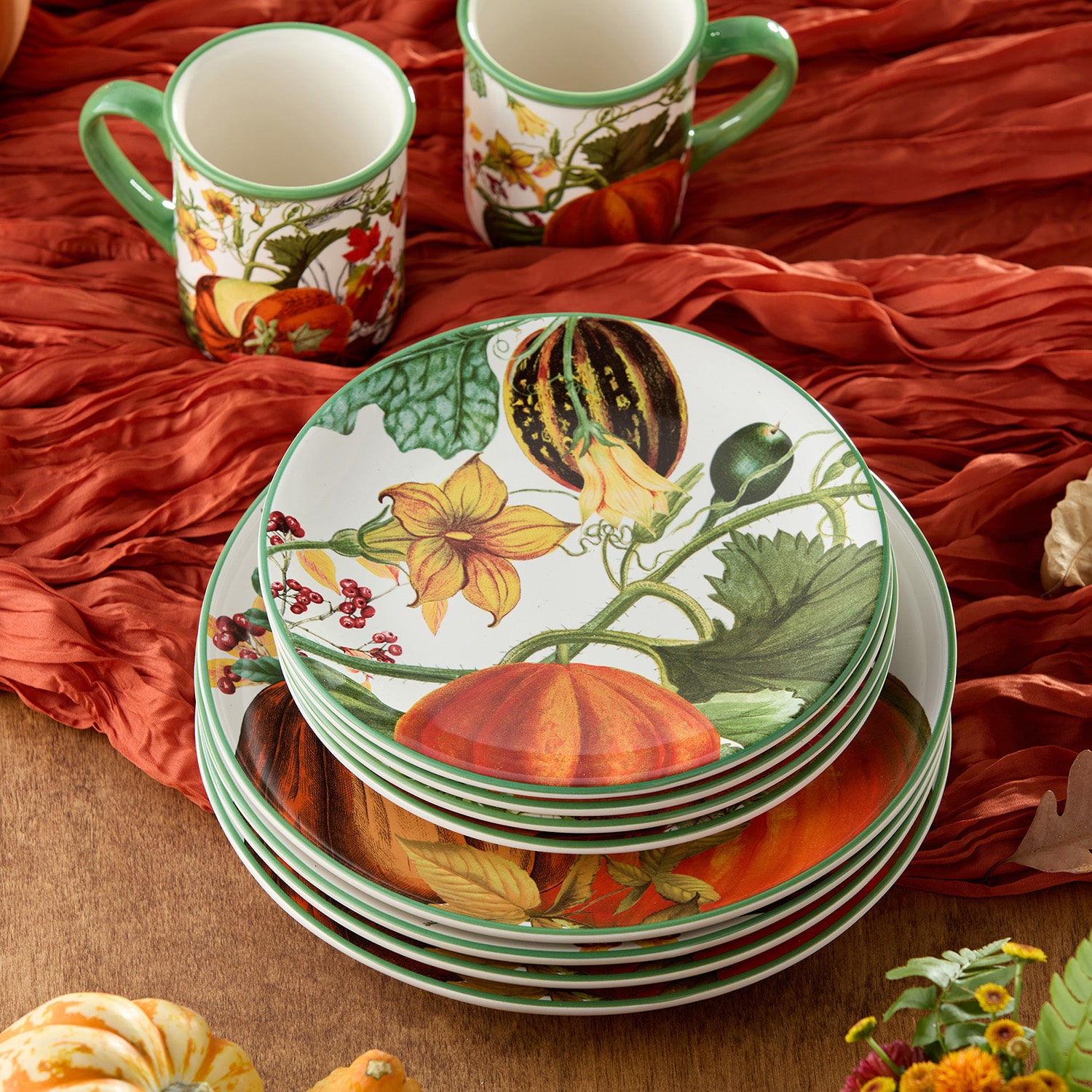 Certified International Harvest Fields 4-pc. Ceramic Salad Plate