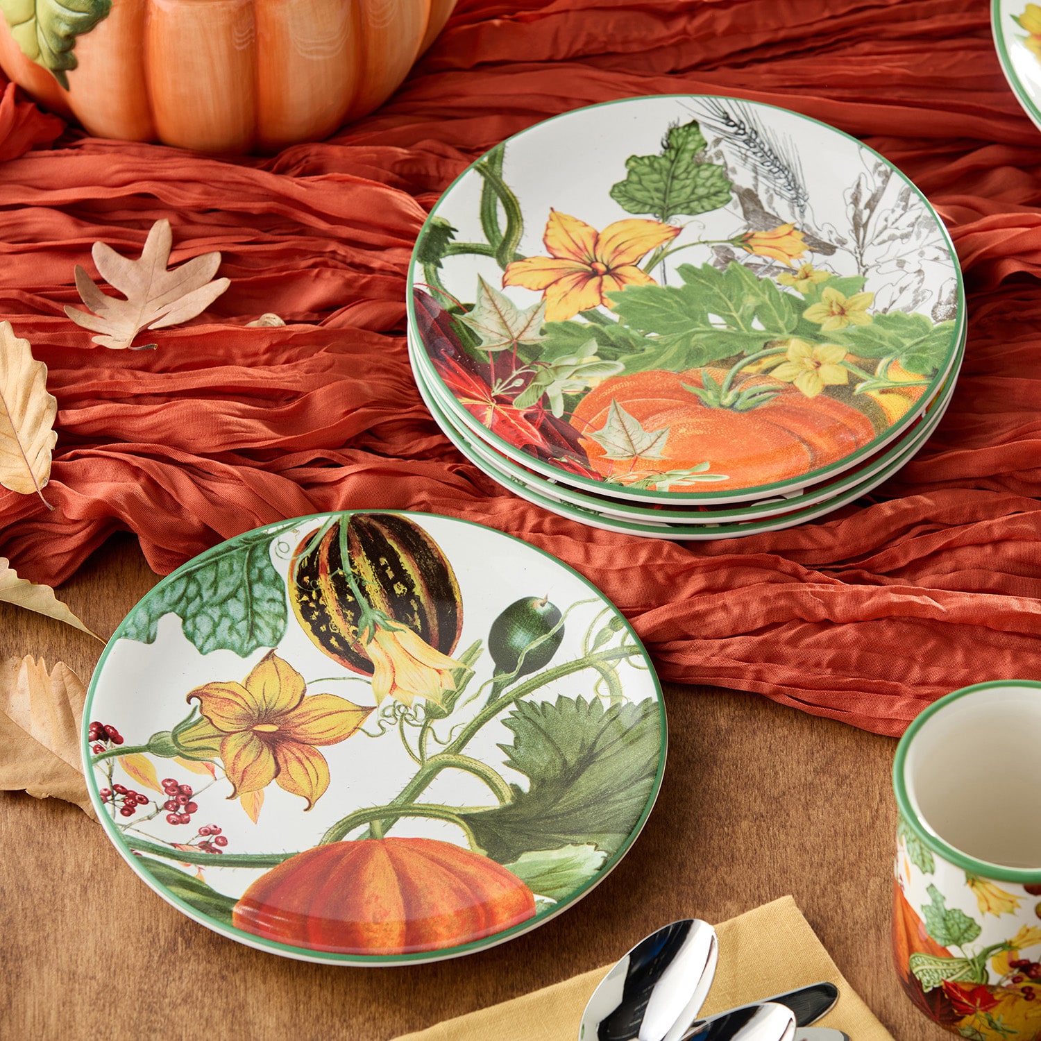 Certified International Harvest Fields 4-pc. Ceramic Salad Plate