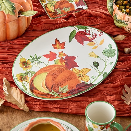 Certified International Harvest Fields Ceramic Serving Platter