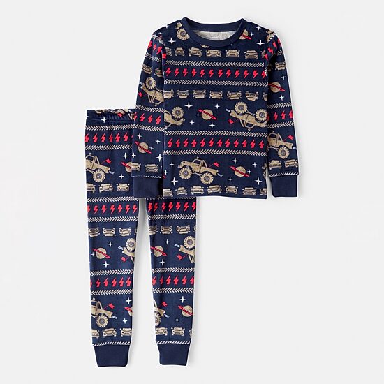 Carter's Toddler Boys Velour Round Neck Long Sleeve 2-pc. Pajama Set