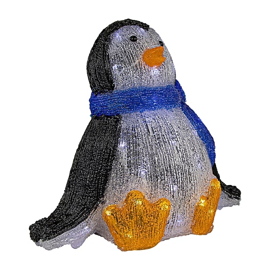 11.5'' Lighted Commercial Grade Acrylic Baby Penguin Christmas Display Decoration