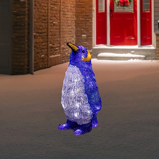 12.5'' Lighted Commercial Grade Acrylic Penguin Christmas Display Decoration