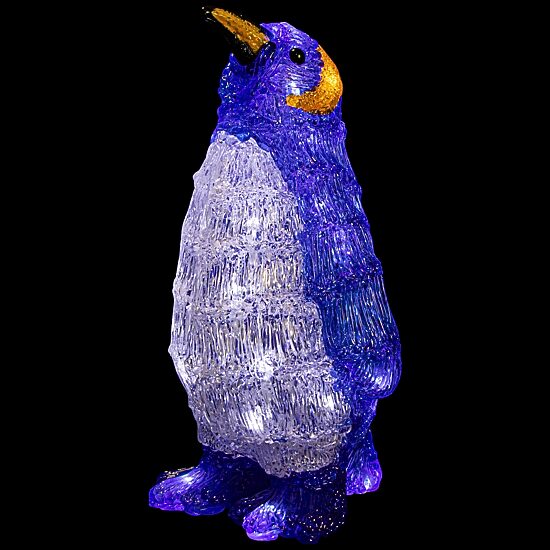 12.5'' Lighted Commercial Grade Acrylic Penguin Christmas Display Decoration