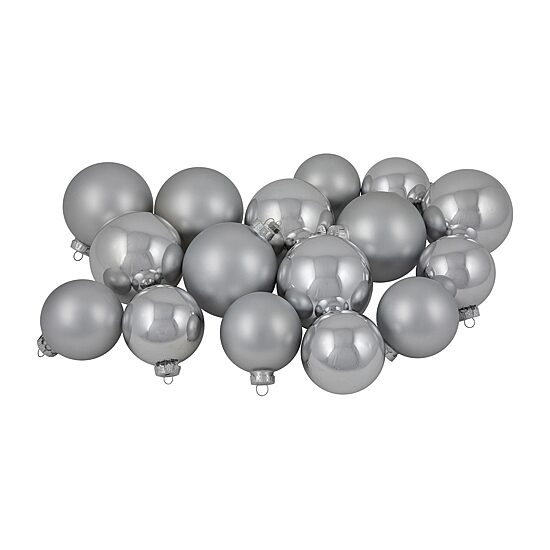 Northlight Silver Glass Ball 72-pc. Christmas Ornament