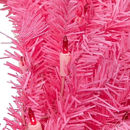 Northlight 36" Pink Spruce Artificial Pink Lights Pre-Lit Wreath