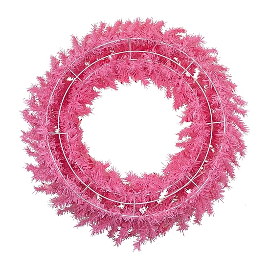 Northlight 36" Pink Spruce Artificial Pink Lights Pre-Lit Wreath