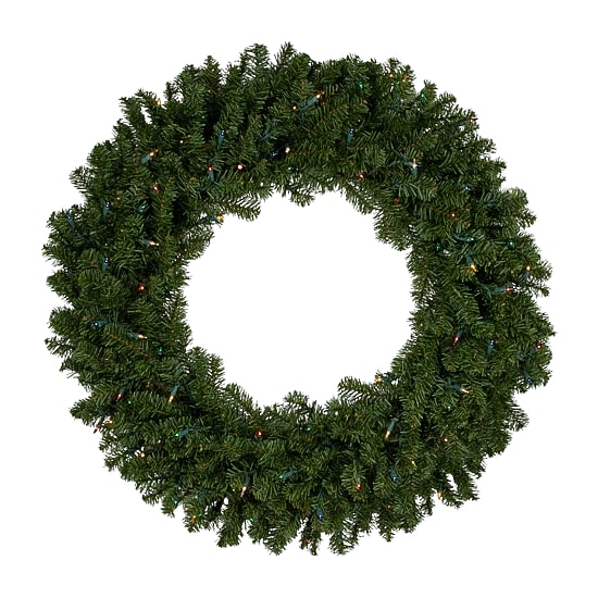 Northlight Canadian Pine Artificial 36 Inch Multi Lights Pre-Lit Wreath