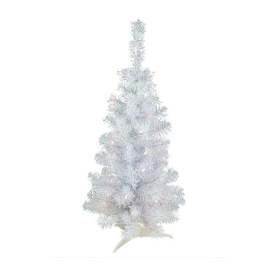 Northlight Rockport White Artificial Clear Lights 3 Foot Pre-Lit Pine Christmas Tree