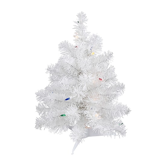 Northlight Snow White Artificial Multi Lights 1 1/2 Feet Pre-Lit Christmas Tree