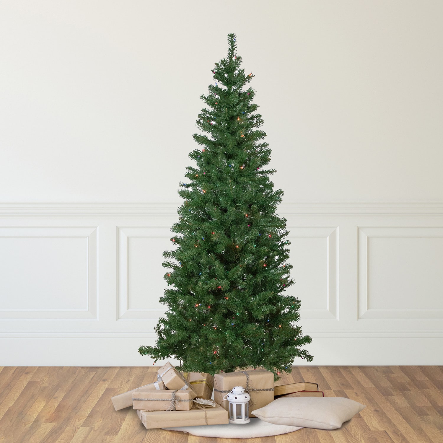 Northlight Wilson Slim Artificial Multi Lights 6 Foot Pre-Lit Pine Christmas Tree