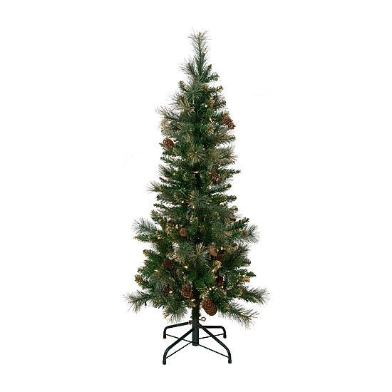 Northlight Yorkshire Pencil Artificial  Clear Lights 4 1/2 Foot Pre-Lit Pine Christmas Tree