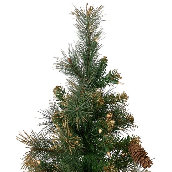 Northlight Yorkshire Pencil Artificial  Clear Lights 4 1/2 Foot Pre-Lit Pine Christmas Tree