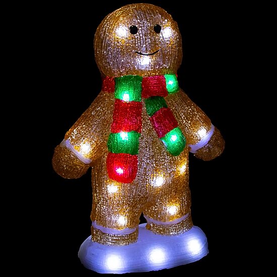 Northlight 14" Led Acrylic Gingerbread Man With Scarf Outdoor Christmas Yard Art