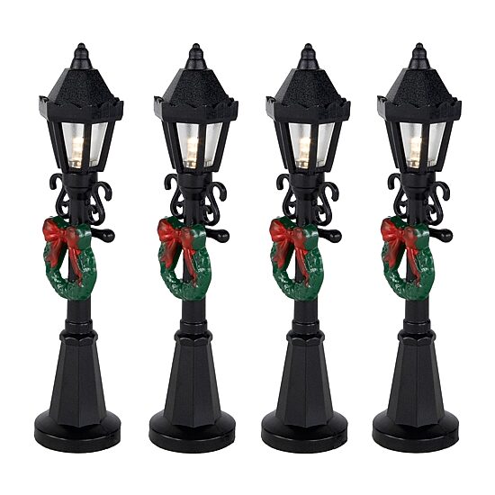 Northlight 4.75" Street Lamps Display Pieces 4-pc. Christmas Village