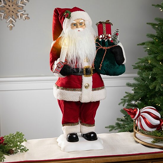 Northlight 24-Inch Animated Candle Musical Christmas Santa Figurine