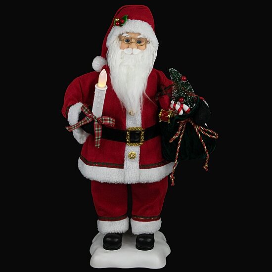 Northlight 24-Inch Animated Candle Musical Christmas Santa Figurine