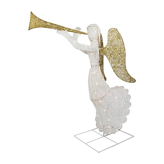 Northlight 48" Led Gold And Silver Trumpeting Angel Outdoor Christmas Yard Art