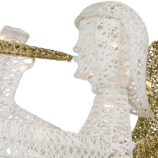 Northlight 48" Led Gold And Silver Trumpeting Angel Outdoor Christmas Yard Art