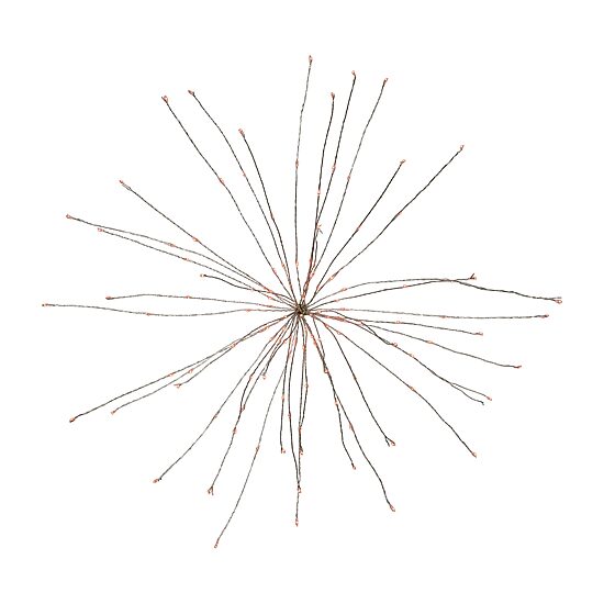 Northlight 20" Led Firework Silver Branch Decoration Red String Lights