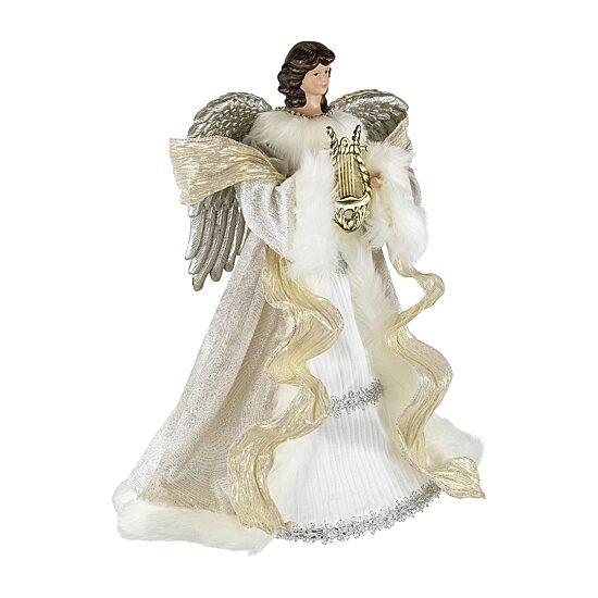 Northlight 18" White And Silver Angel Unlit Christmas Tree Topper