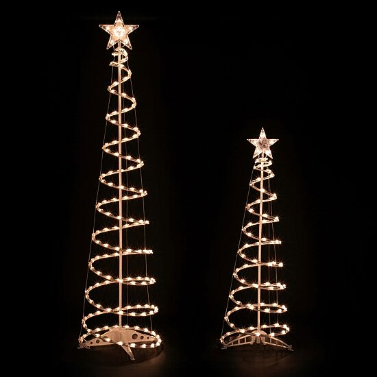 Northlight Set Of 2 Clear Outdoor Spiral Cone Trees Christmas Yard Art