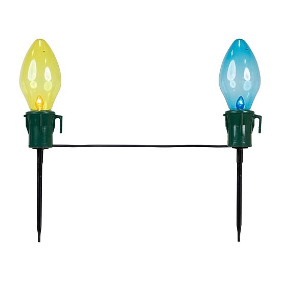 Northlight Multi-Color Jumbo C7 Bulb Marker Lawn Stakes 4-pc. Christmas Pathway Light