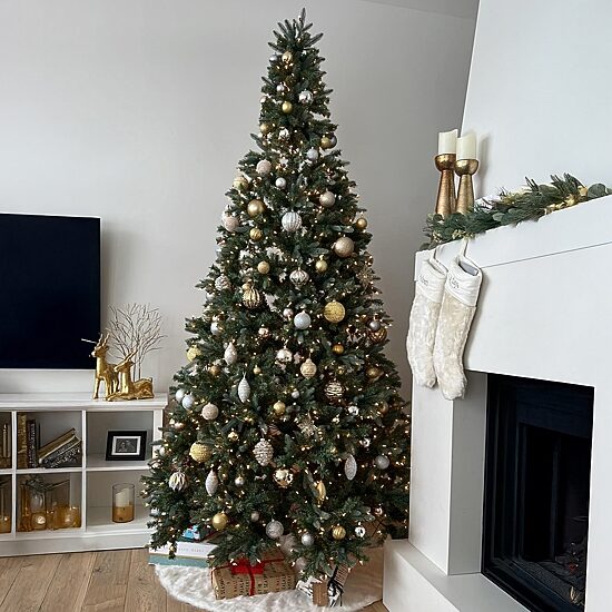 Northlight Slim Granville Fraser Artificial  Clear Lights 10 Foot Pre-Lit Fir Christmas Tree
