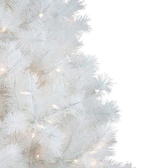 Northlight White Alaskan Artificial  Warm White Led Lights 6 1/2 Foot Pre-Lit Pine Christmas Tree