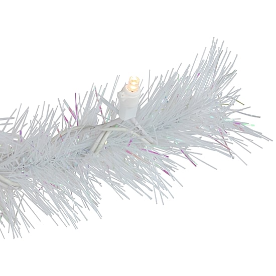 Northlight White Alaskan Artificial  Warm White Led Lights 6 1/2 Foot Pre-Lit Pine Christmas Tree