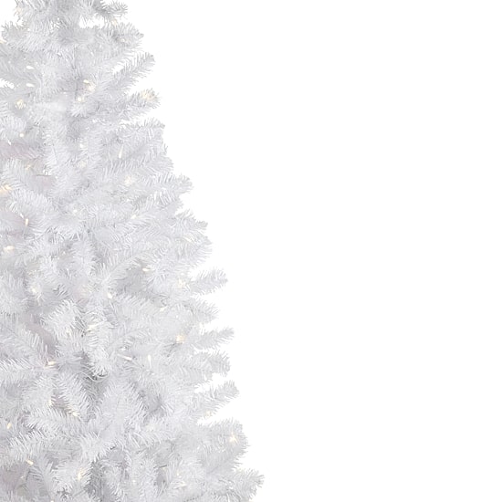 Northlight White Georgian Pencil Artificial  Warm White Led Lights 7 1/2 Foot Pre-Lit Pine Christmas Tree