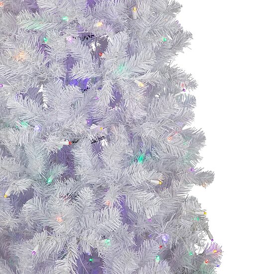 Northlight White Winston Artificial Multi Led Lights 7 1/2 Foot Pre-Lit Pine Christmas Tree