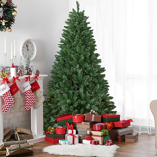 Northlight Full Twin Lakes Artificial Warm White Led Lights 7 1/2 Foot Pre-Lit Fir Christmas Tree
