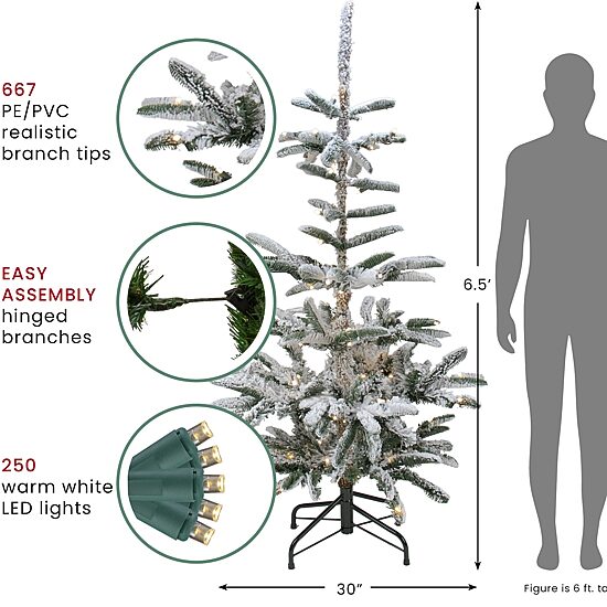Northlight Slim Nordmann Artificial Warm Clear Led Lights 6 1/2 Foot Pre-Lit Fir Christmas Tree