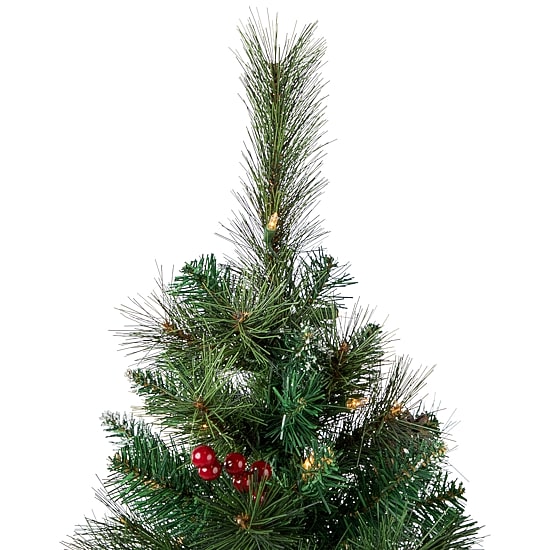 Northlight Frosted Carolina Berry Spruce Artificial  Clear Lights 4 Foot Pre-Lit Christmas Tree