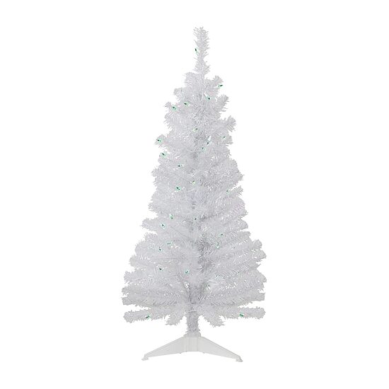 Northlight Rockport White Artificial  Green Lights 4 Foot Pre-Lit Pine Christmas Tree