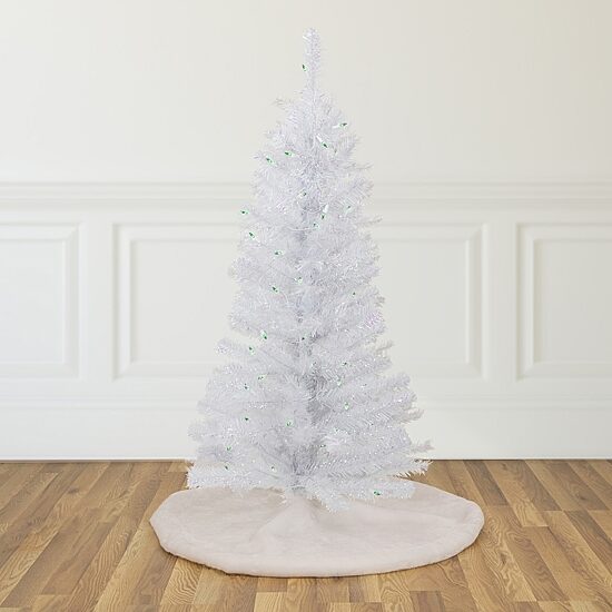 Northlight Rockport White Artificial  Green Lights 4 Foot Pre-Lit Pine Christmas Tree