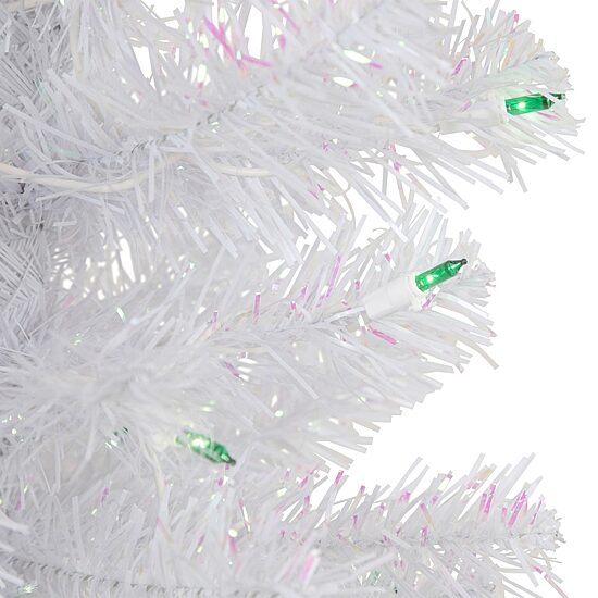 Northlight Rockport White Artificial  Green Lights 4 Foot Pre-Lit Pine Christmas Tree
