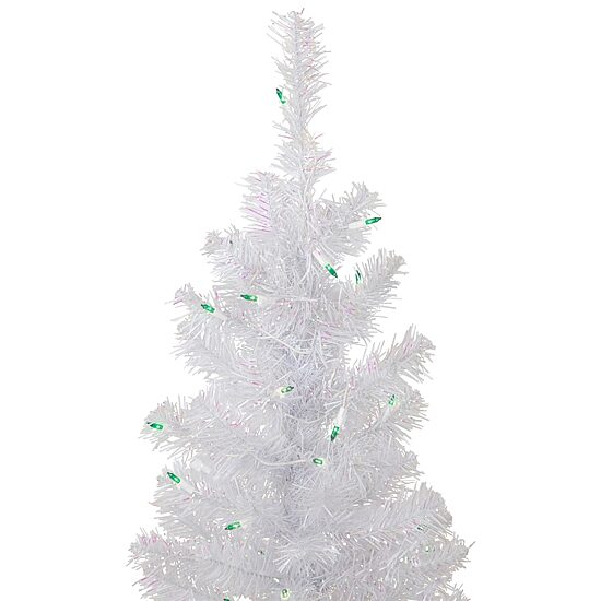 Northlight Rockport White Artificial  Green Lights 4 Foot Pre-Lit Pine Christmas Tree