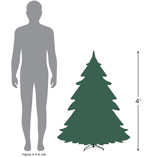 Northlight White Artificial  Green Lights 4 Foot Pre-Lit Christmas Tree
